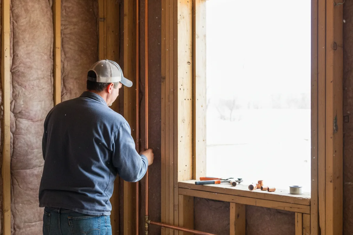 Licensed plumber running new copper supply lines in a Belmont home